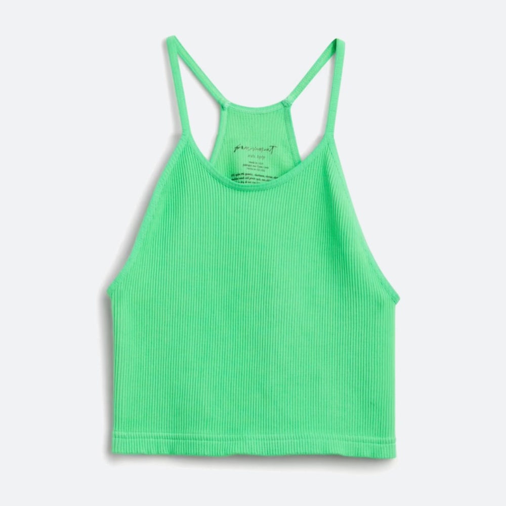 Free People Happiness Runs Crop Tank Green M/L